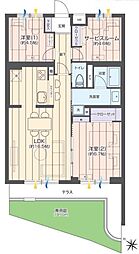 藤和鶴ヶ峰コープ 3LDKの間取図画像