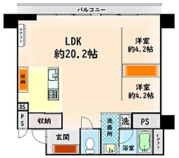 サンピア久米田 2LDKの間取図画像