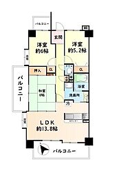 サザンベル泉佐野 3LDKの間取図画像
