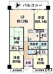 サンシティ貝塚3番館 4LDKの間取図画像
