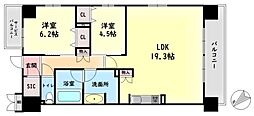 グランドパレス泉大津東雲 2LDKの間取図画像