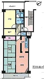 パストラルハイム豊中 3SLDKの間取図画像