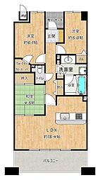 ペルル堺ウイングタワー 3LDKの間取図画像
