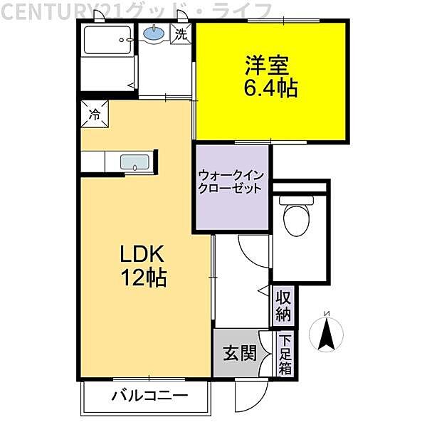 ベル　ホープ 103｜滋賀県長浜市室町(賃貸アパート1LDK・1階・46.00㎡)の写真 その2