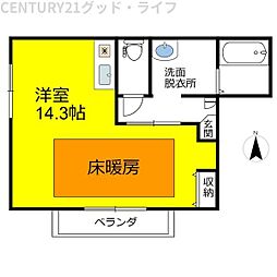 ローズガーデン ワンルームの間取図画像