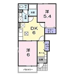 ピーノ・セーリオ 2DKの間取図画像