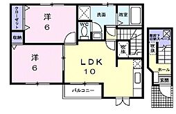 ラ・ミティエ 2LDKの間取図画像
