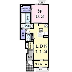 レモングラス 1階1LDKの間取り