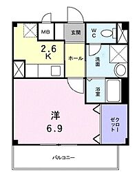 フォーリストヴィレッジ壱番館 1Kの間取図画像