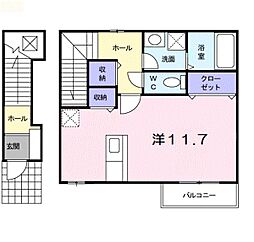 ノールヴィラージュ2 ワンルームの間取図画像