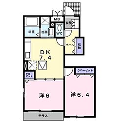 フォレストパーク弐番館 2DKの間取図画像