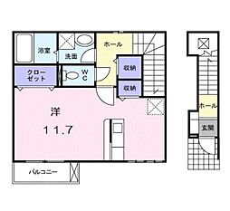 ルーステララ ワンルームの間取図画像
