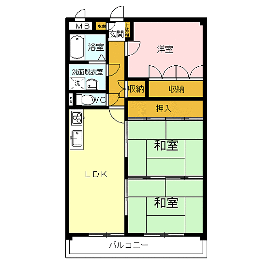 エステートサンフレッシュ 402｜鳥取県米子市米原1丁目(賃貸マンション3LDK・4階・78.06㎡)の写真 その2