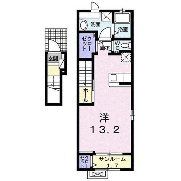 広島県広島市安佐南区東野3丁目(賃貸アパート1R・2階・40.74㎡)の写真 その2