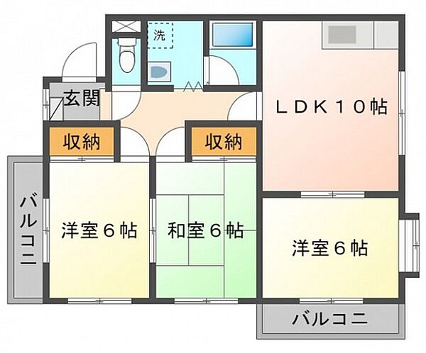 広島県広島市東区戸坂数甲1丁目(賃貸マンション3LDK・2階・62.00㎡)の写真 その2