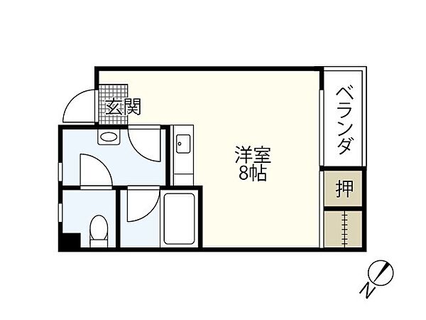 広島県広島市安佐南区緑井(賃貸アパート1R・2階・24.00㎡)の写真 その2