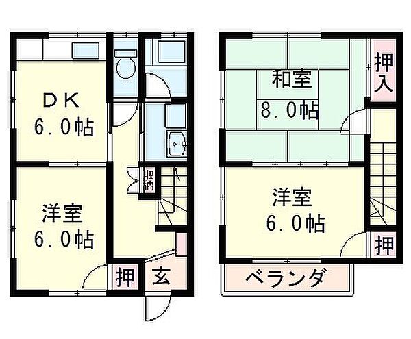 相模町テラスハウス ｜滋賀県大津市相模町(賃貸テラスハウス3DK・--・68.25㎡)の写真 その2