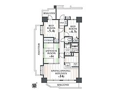 アーバン小田急相模原3 3LDKの間取図画像