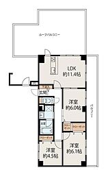 ライオンズガーデン小田急相模原 3LDKの間取図画像