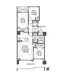 ジェイシティ中央林間 3LDKの間取図画像