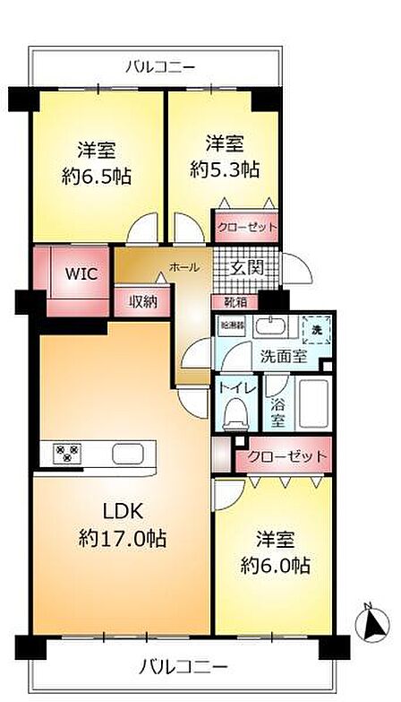 3LDK 間取り