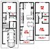 区画図：【3階建て】3LDK、土地建物セット価格：2、680万円、建物面積：約90.72ｍ2