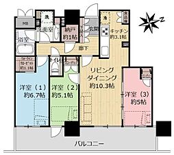 宇都宮ピークス 3SLDKの間取図画像