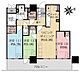 間取り：全居室とリビングがバルコニーに面した明るい3ＬＤＫ！大容量のＷＩＣや食品庫、約1帖の納戸など充実の収納力で、いつでもすっきりと快適に暮らせます
