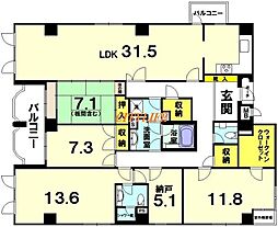 パレ祇園 4SLDKの間取図画像