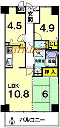 ユニライフ京都西大路 3LDKの間取図画像