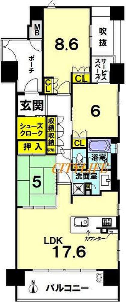 3LDK 間取り