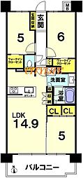 デュオヒルズ京都桂川 3LDKの間取図画像