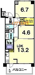 御所西新町通パーク・ホームズ 2LDKの間取図画像