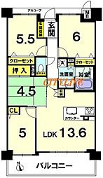 プレサンスロジェ洛北 4LDKの間取図画像