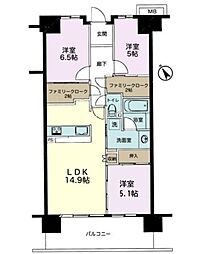 アルファスマートおゆみ野駅南 3LDKの間取図画像