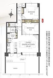 サーパス文京第2 2LDKの間取図画像