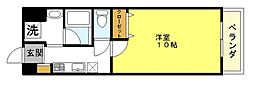 ル・クール花園 1Kの間取図画像