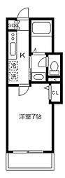 フィオーレ大山 1Kの間取図画像