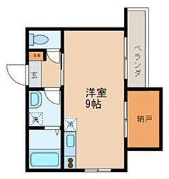 ジオーレ経堂 ワンルームの間取図画像
