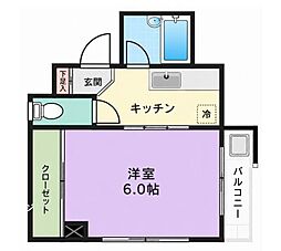 第一高宏ビル 1Kの間取図画像