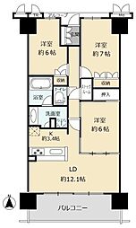 森都OSAKAウエストヴィル 3LDKの間取図画像