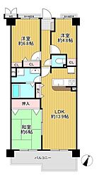 ラ・ビスタ宝塚エスティオ2番館 3LDKの間取図画像