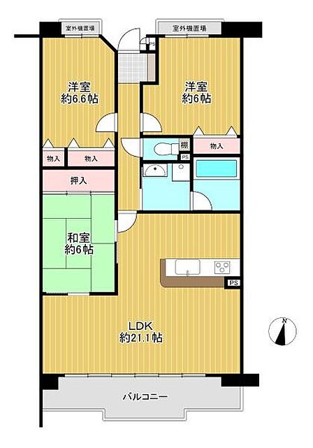 3LDK 間取り