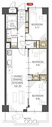 コスモ北野田 3LDKの間取図画像