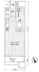 プラハ湘南藤沢ブリエ ワンルームの間取図画像