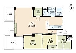 テラスハウス横浜 2LDKの間取図画像