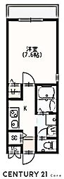 モンタネール 1Kの間取図画像