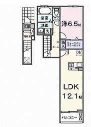 アンシャンテ 今宿 1LDKの間取図画像