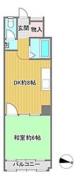 第2メゾン北梅田 1DKの間取図画像