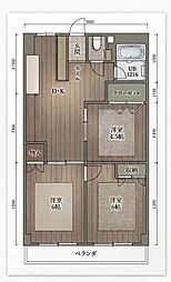 朝潮コーポ 3DKの間取図画像